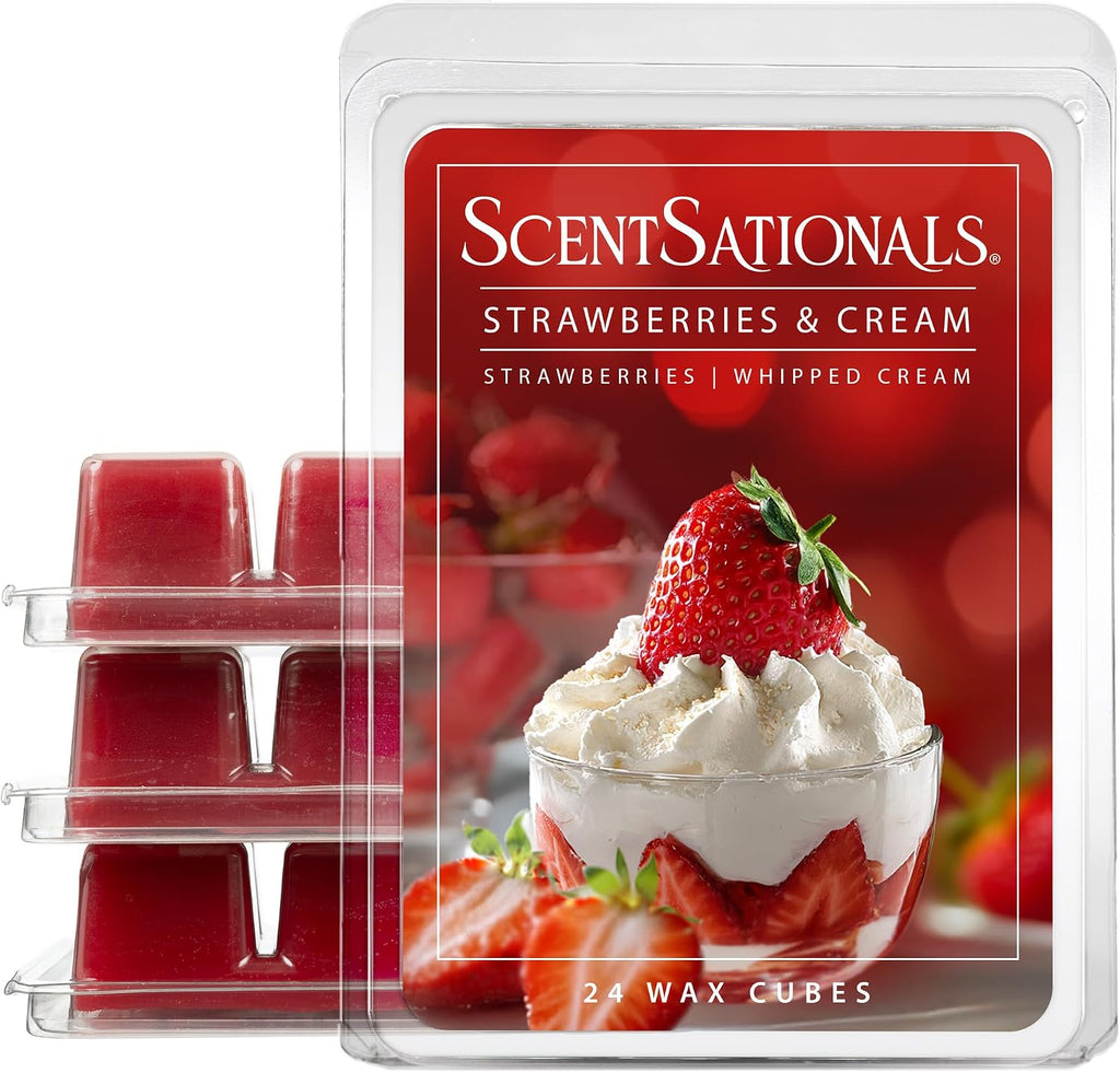 ScentSationals Strawberries & Cream Scented Wax Melts 10oz (24 Cubes)