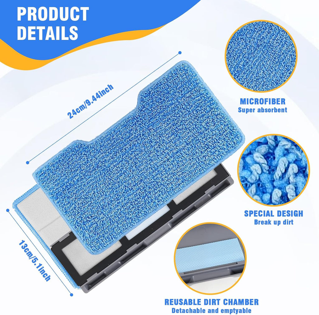 Reusable Vac Mop Replacement Pads Compatible with Shark Vacmop