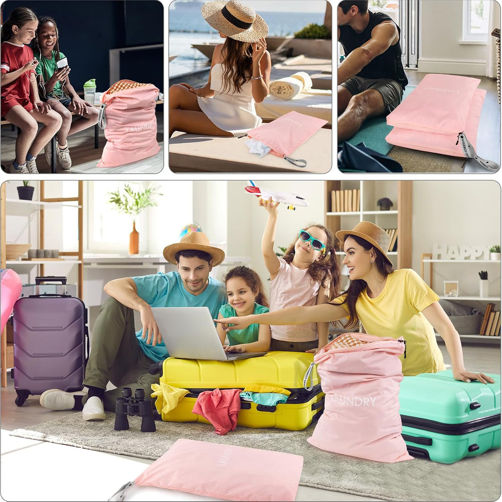WiseBoy 2-Pack Travel Laundry Bags, Washable Wet Dry Bags for Gym