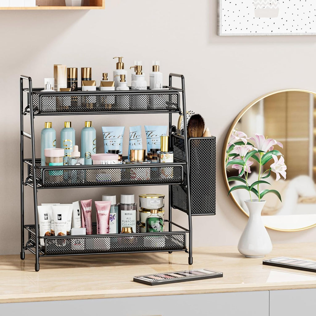 EKNITEY Bathroom Countertop Organizer Shelf - 3 Tier Counter Spice Rack