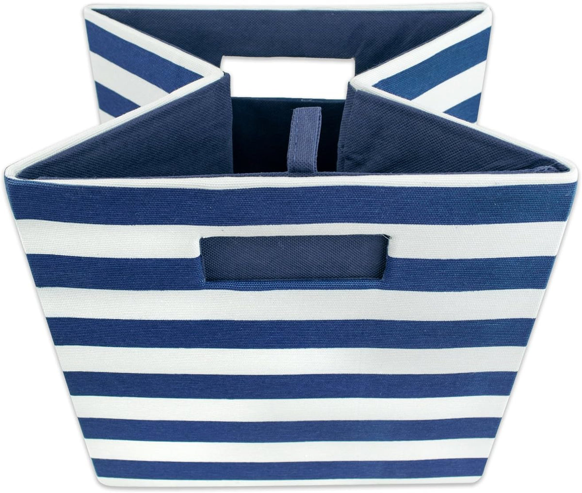 DII Polyester Cube Storage Collection Hard Sided Collapsible, 11x11x11, Nautical Blue