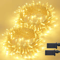 JMEXSUSS 2 Pack Warm White Christmas Lights Indoor, Total 200 LED 66FT