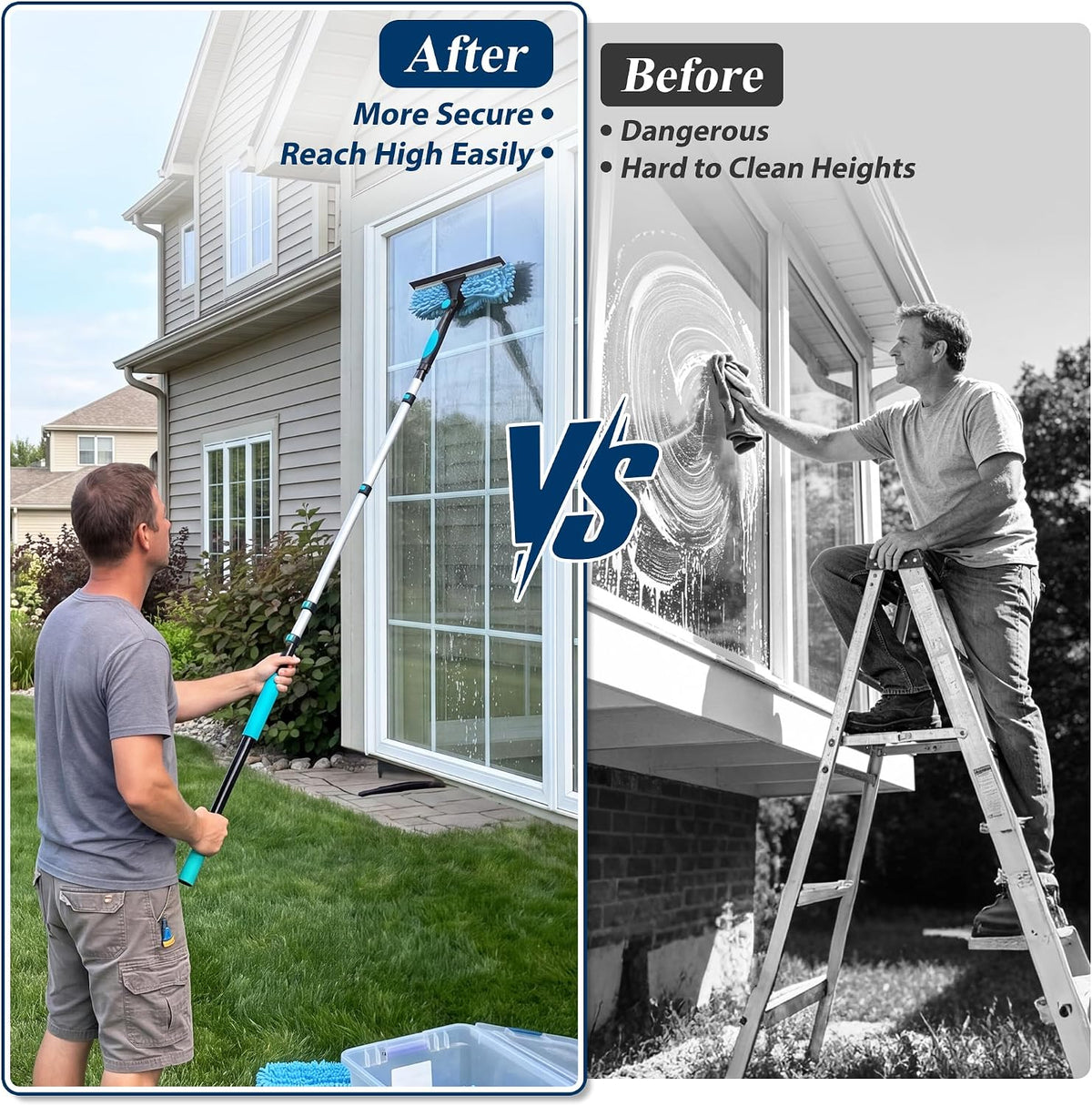 COVERONICS 20FT High Duster Cleaning Tools with 3-12FT Extension Poles