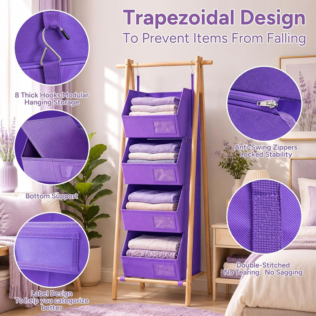 Hanging Closet Organizer, Detachable Hanging Storage Shelves
