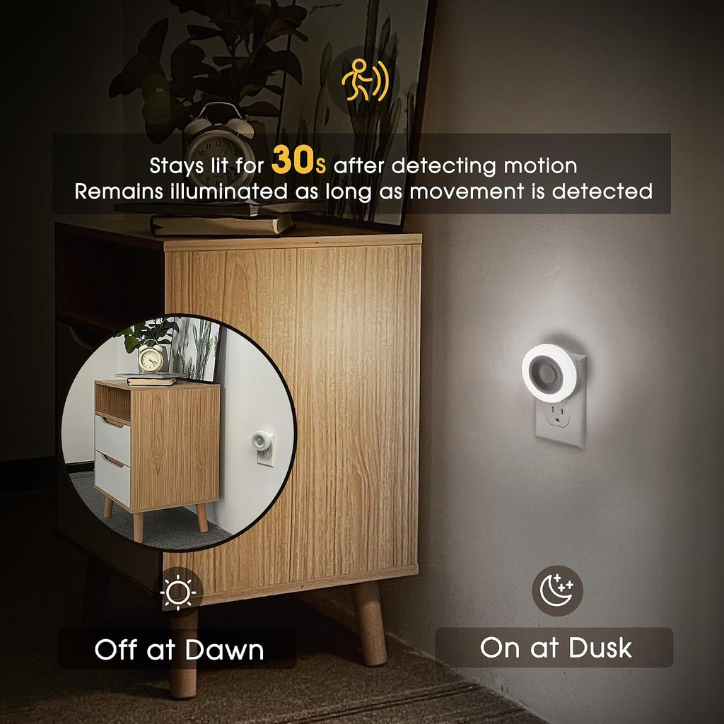 Briignite Motion Sensor Night Light, [2 Pack] Night Lights Plug into Wall
