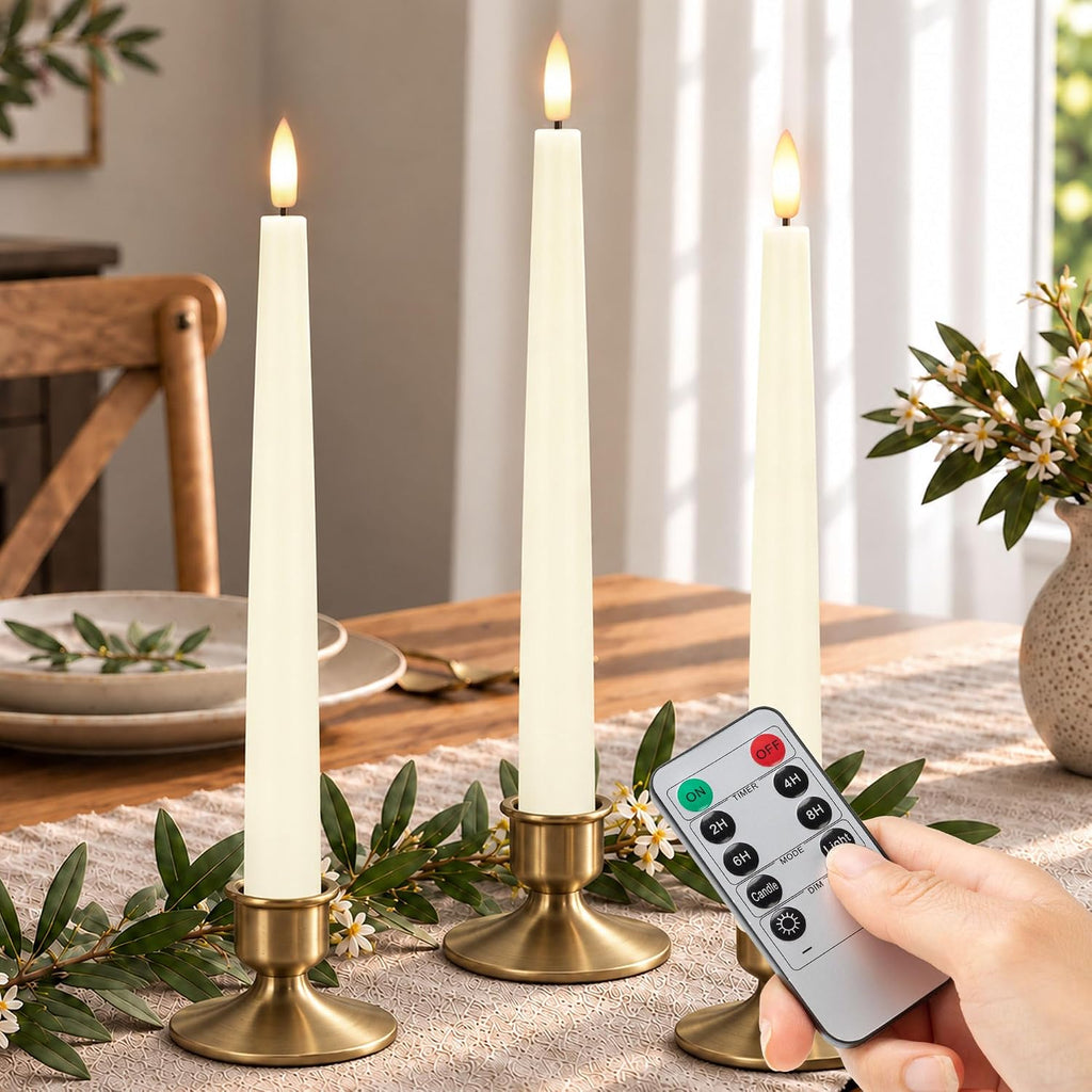 Flameless Taper Candles with Remote, 9.6" LED Candles Battery Operated