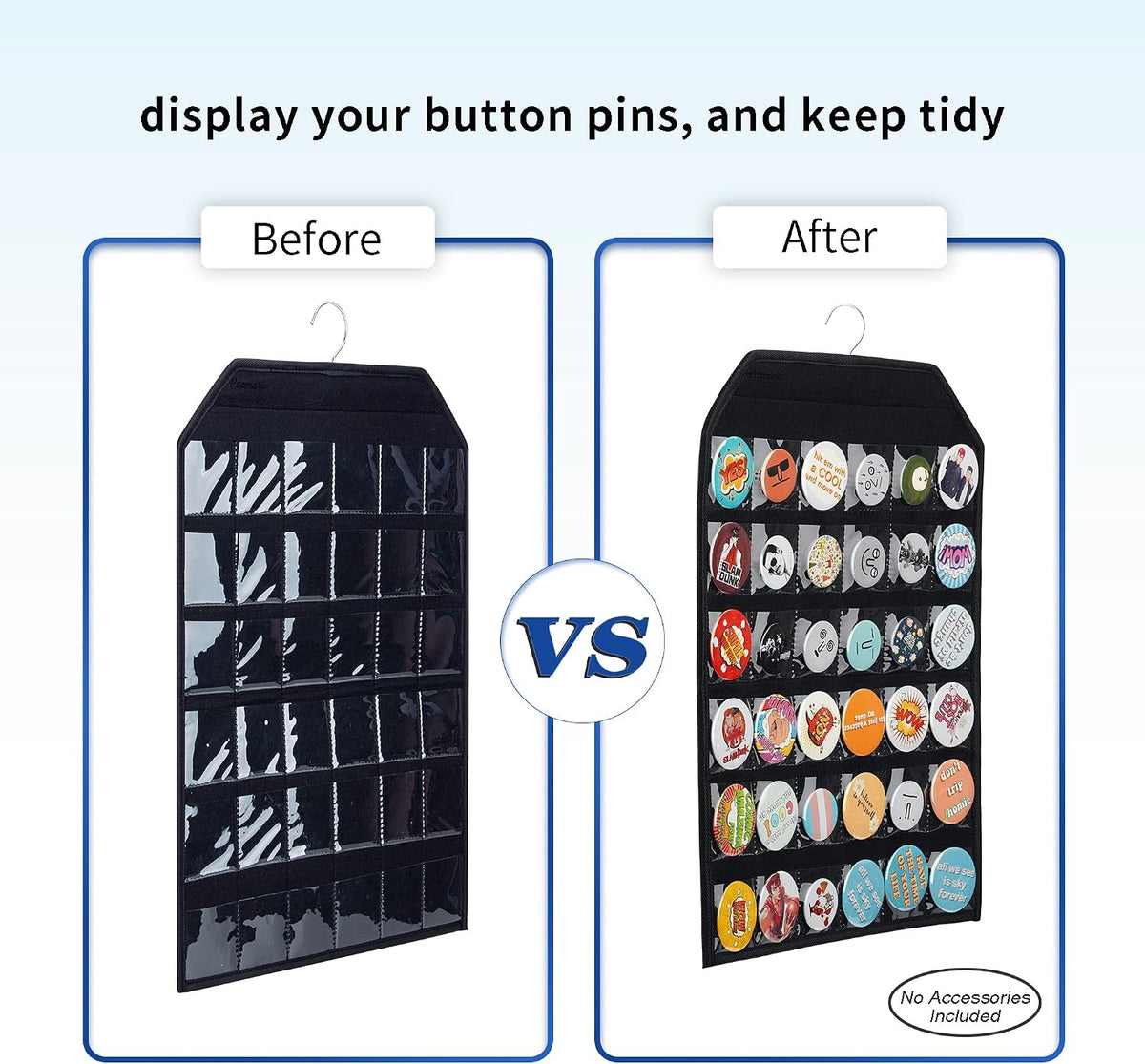 PACMAXI Wall Hanging Badge Button Pins Organizer Display Storage Stand