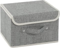 Foldable Fabric Storage Cubes with Lids,Grey 10.2x7.9x6.7in,1 Pack