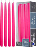 Hyoola 12 Pack Tall Taper Candles - 10 Inch Hot Pink - Fuchsia Dripless, Unscented Dinner Candle - Paraffin Wax with Cotton Wicks - 8 Hour Burn Time