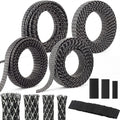 Tatuo 151 ft Braided Cable Sleeve Expandable Wire Sheathing(Silver, Black)