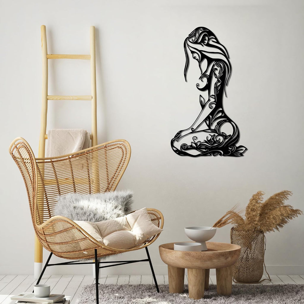 Xedatric Abstract Metal Wall Art for Home.Black.25.2 * 14.8 inches.