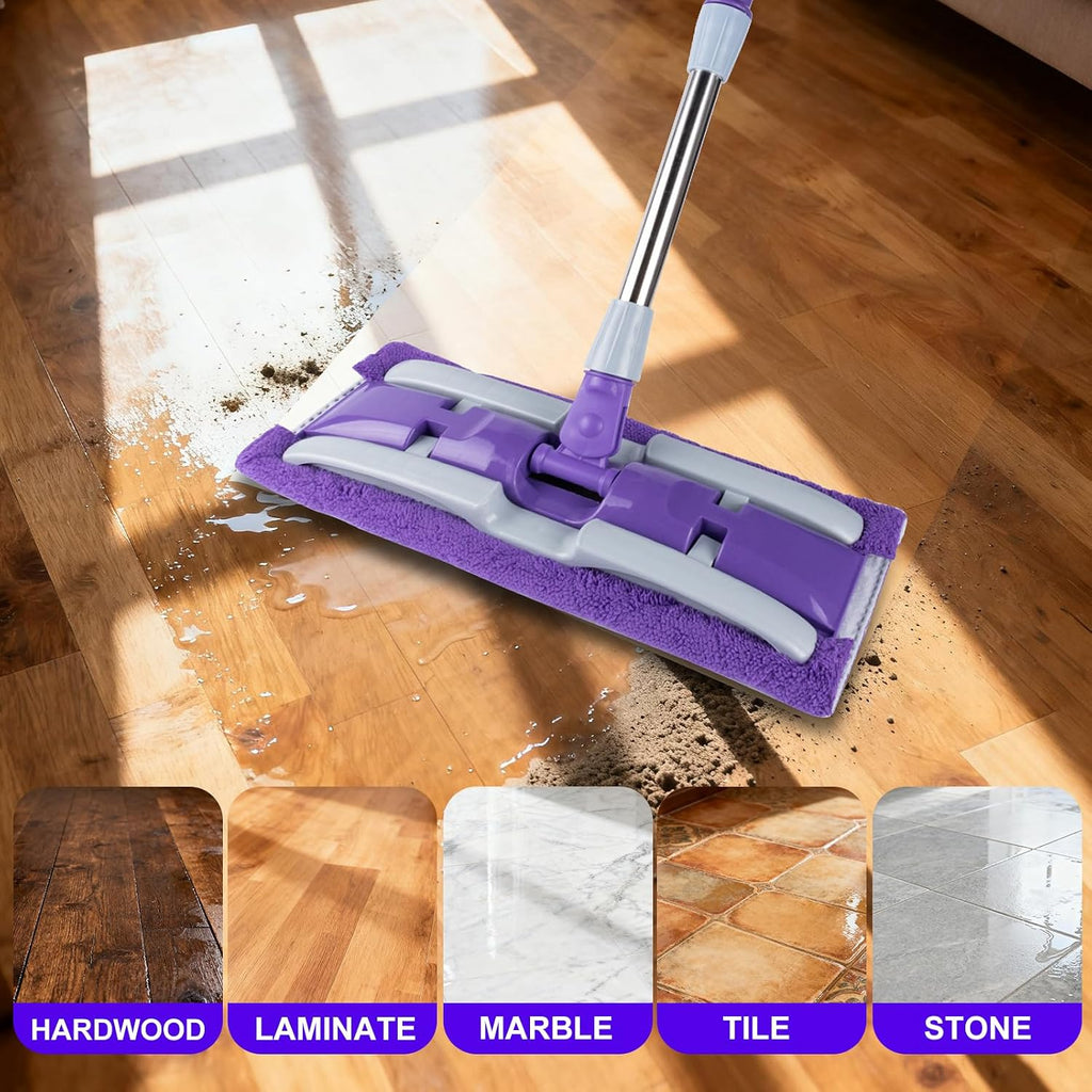 3-Pack Microfiber Mops Refill Pads for 14 Inch Mop (Purple)