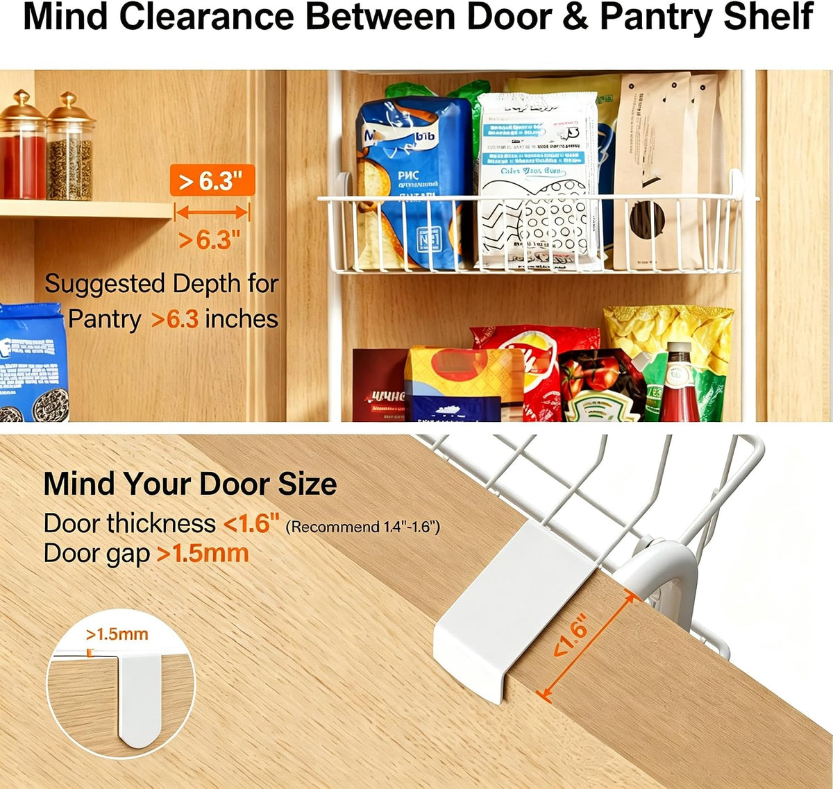 Delamu Over The Door Pantry Organizer, 8-Tier Hanging Spice Rack