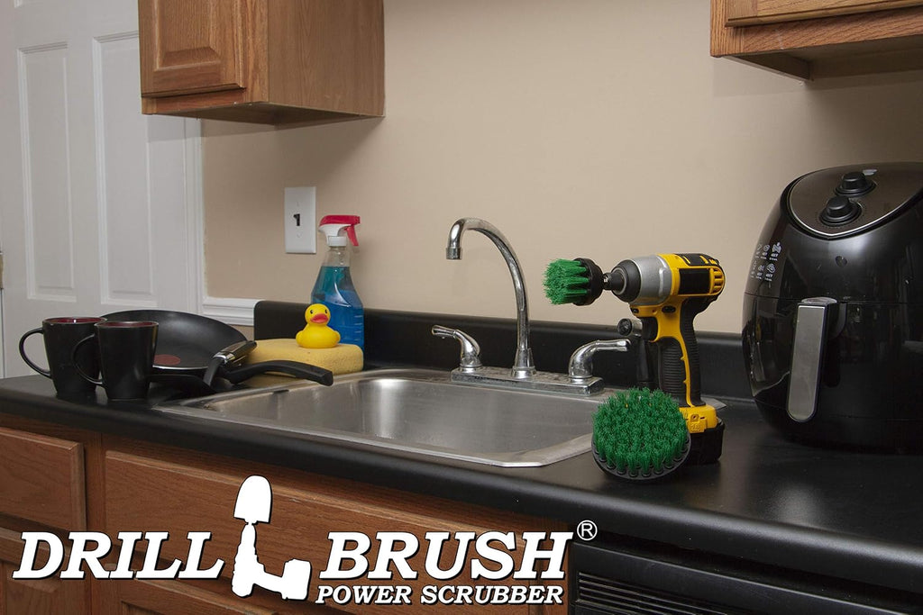 Drill Brush Kitchen Cleaning Supplies - Drill Brush Microwave Scrubber Set