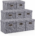 ANMINY Leopard Cheetah Print Storage Cubes Bins with Lids, 11Inch 8PCS