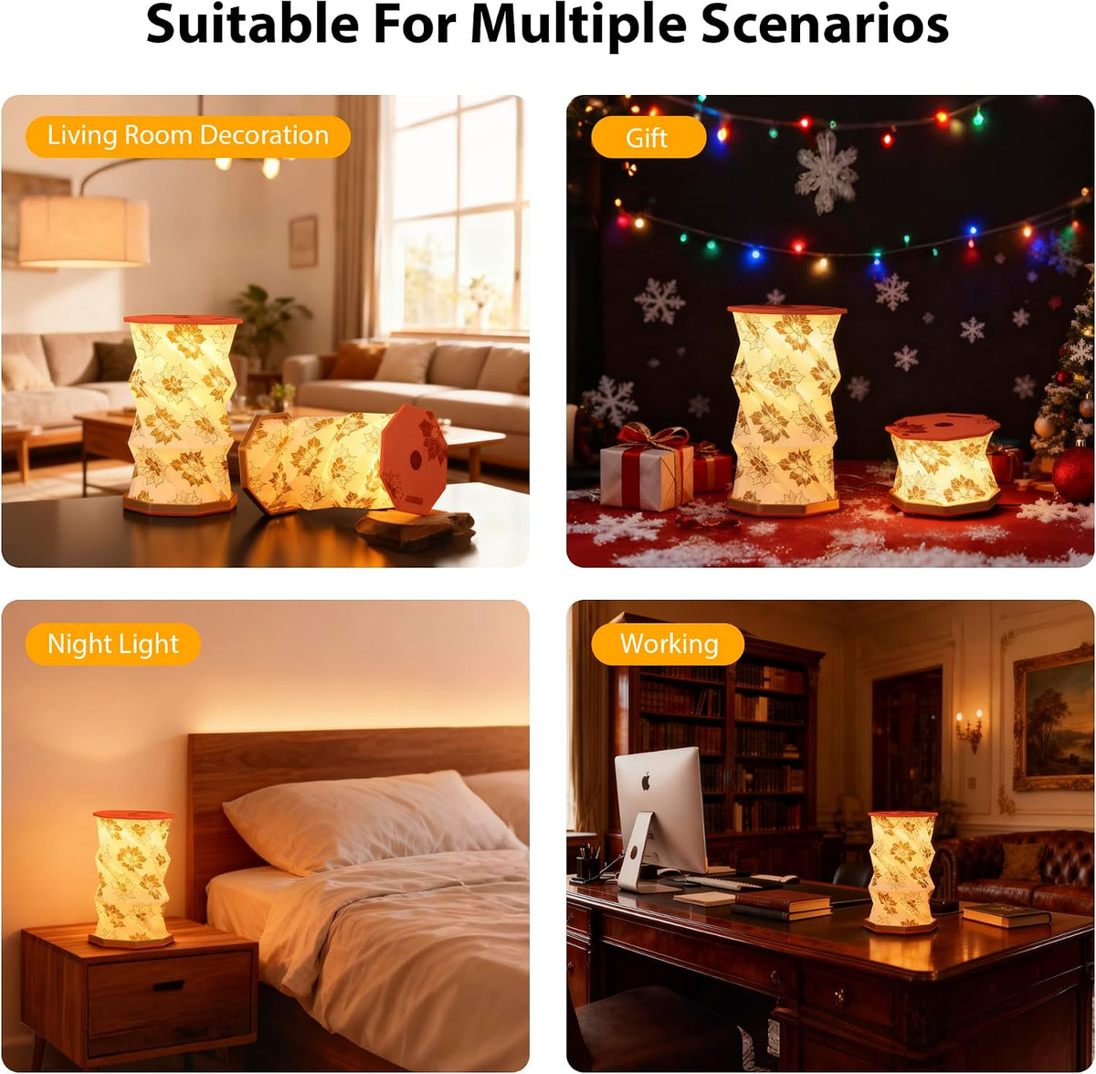 Birthday Flower Folding Lamp, Paper Lantern Lights, Japanese Gifts