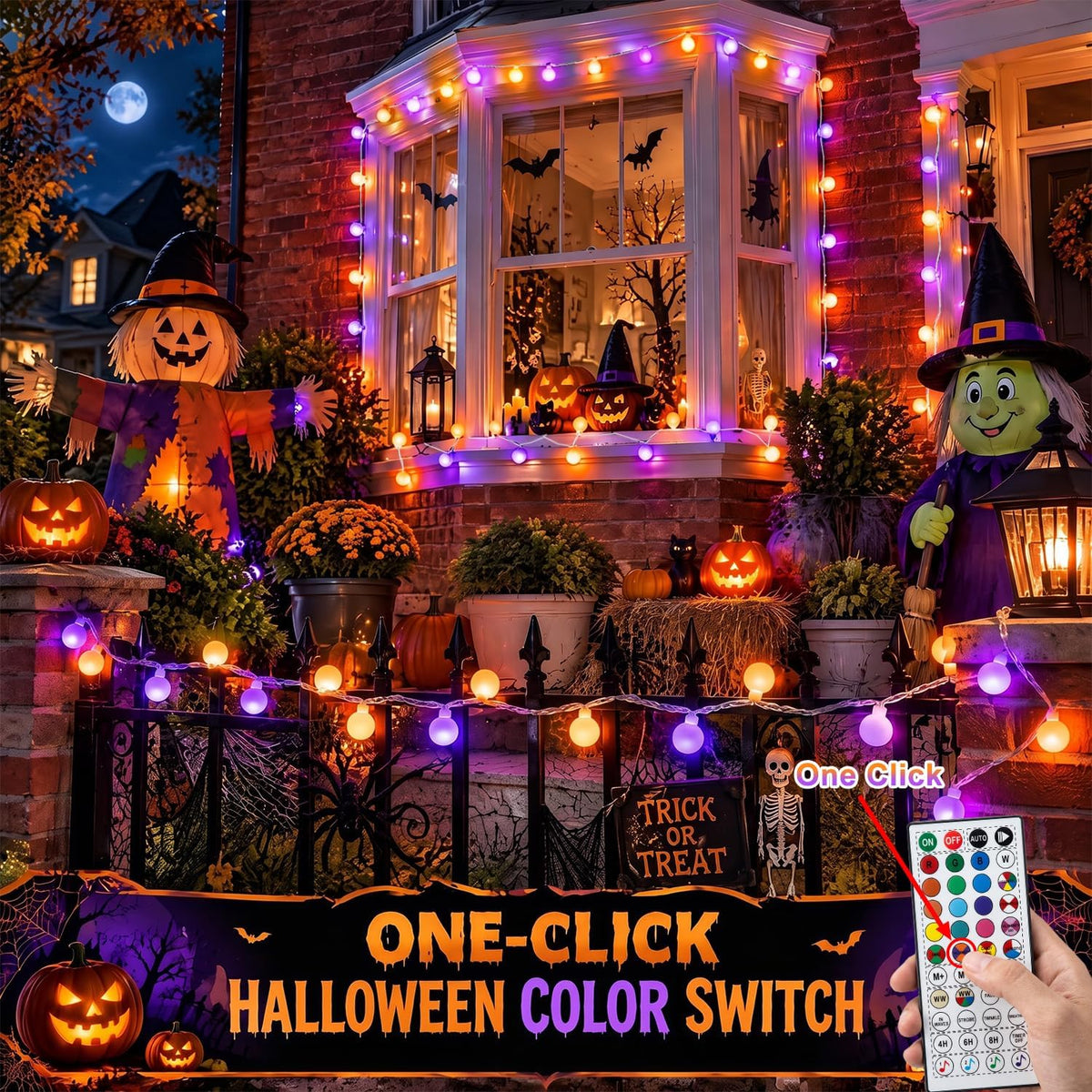 OMIKA 50FT 100 LED Smart Color Changing Globe String Lights, Smart Fairy Lights APP & Remote Control, Music Sync Twinkle Light, 100+ Dynamic Mode for Bedroom Classroom Party Christmas Decoration