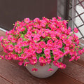 Artificial Flowers for Outdoors, UV Resistant Fake Silk Morning Glory, Realistic Faux Plants for Outside Porch Patio Window Box Hanging Planter (12, Hot Pink)