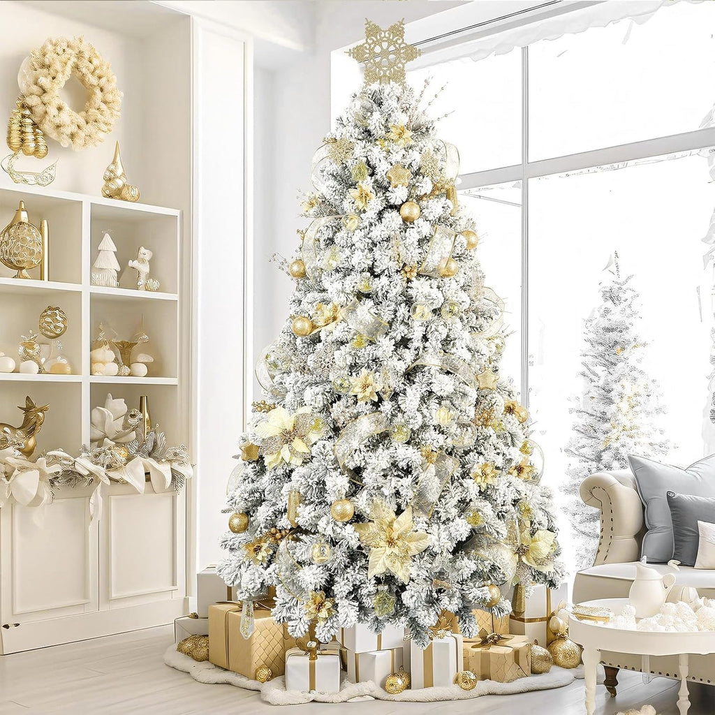 SHareconn 100PCS Christmas Tree Ornaments Clear Set, Gold