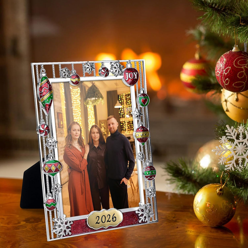 LARAINE Picture Photo Frame 5x7 Metal 2026 Christmas High Definition Display Pictures for Tabletop Home Decorative Holiday Gift (2026)