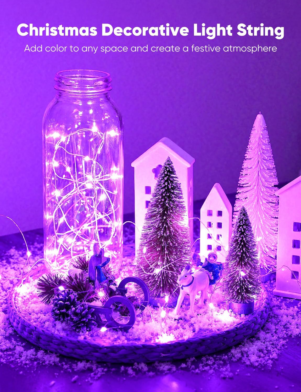 Minetom 12 Pack 6 Colors Battery Operated Fairy String Lights 8 Modes