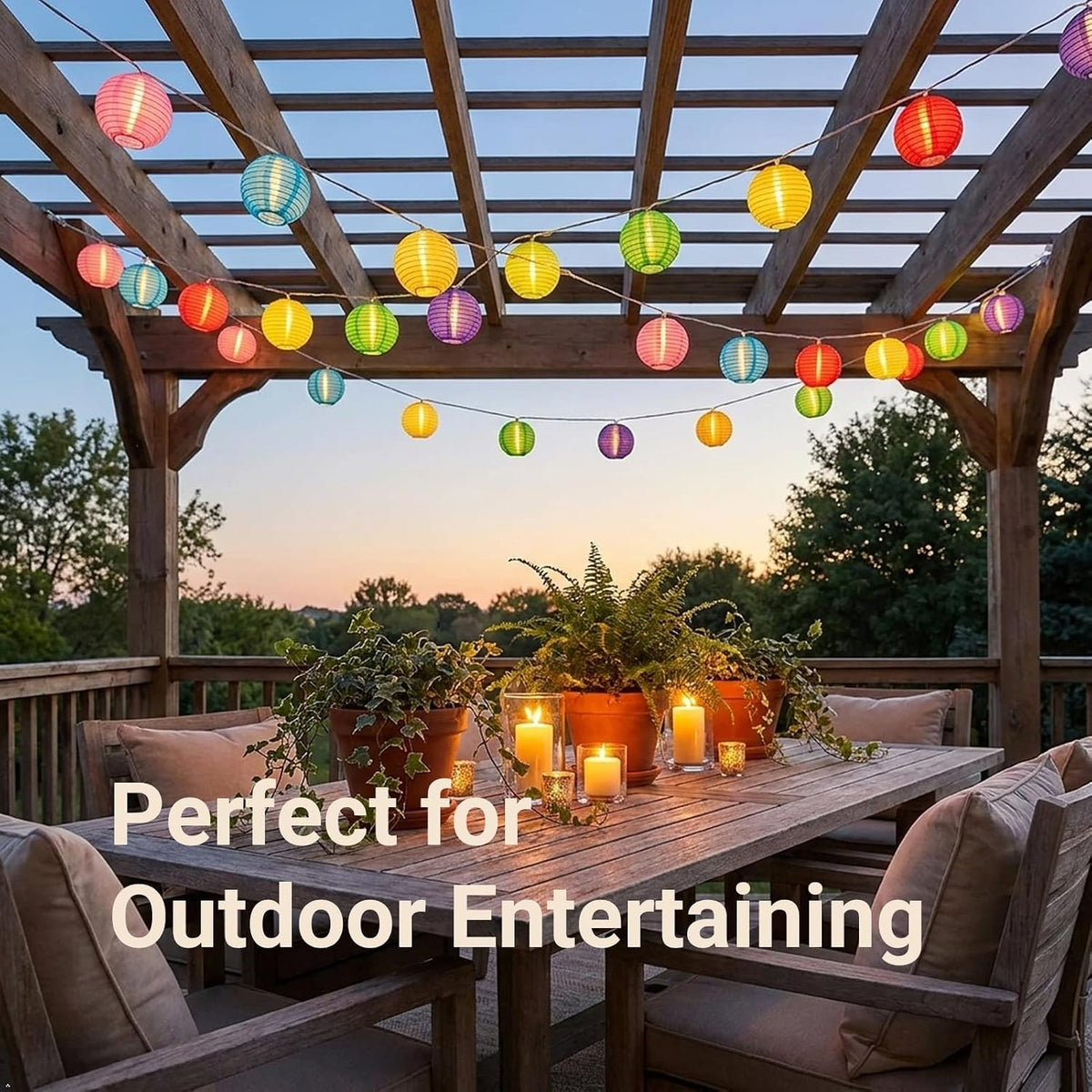 TIGOMOOV Lantern String Lights 9.83FT 3Inch UL Listed Lantern Lights for Bedroom, Colorful Mini Lanterns String Lights for Festive Decoration Patio,Home/Garden