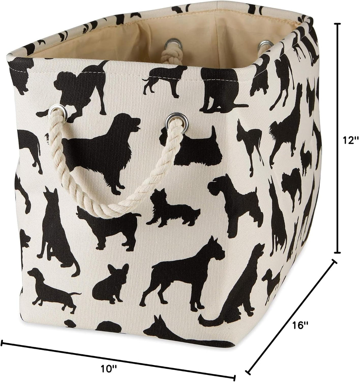 Bone Dry Dog Toy Basket, Rectangle Multi Medium, Collapsible