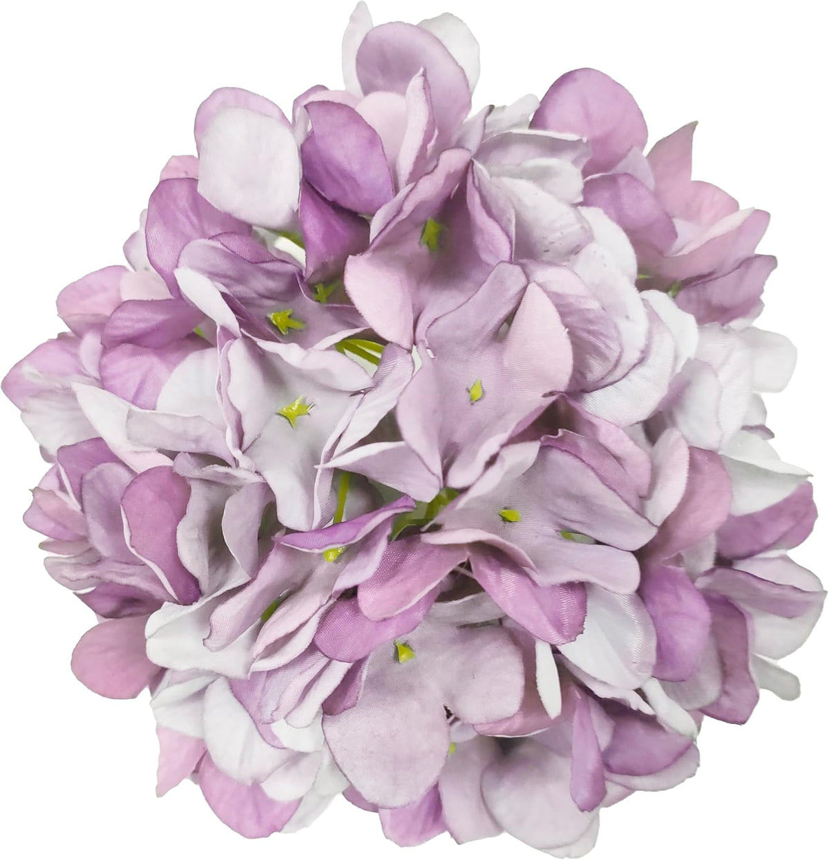 7.1''Light Purple Hydrangea Artificial Flowers,10Pcs Artificial Silk Hydrangea Heads,81 Petals Faux Flowers Heads with Stems for Home Wedding Baby Shower Decor(Light Purple)