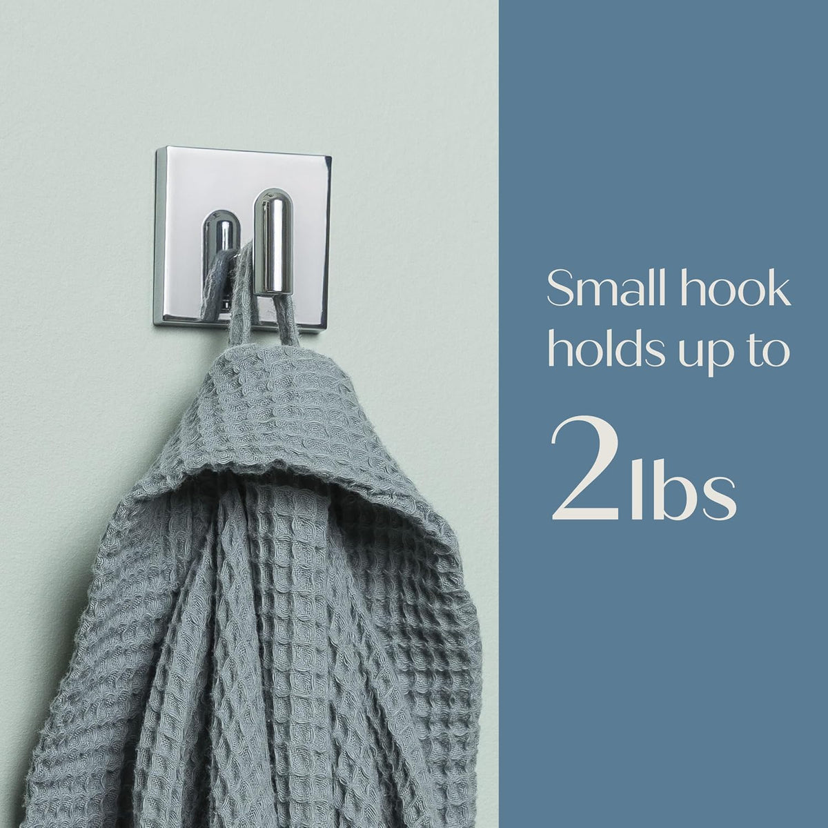 Command Small Chrome Decor Bath Hooks, 1 Hook, 6 Strips