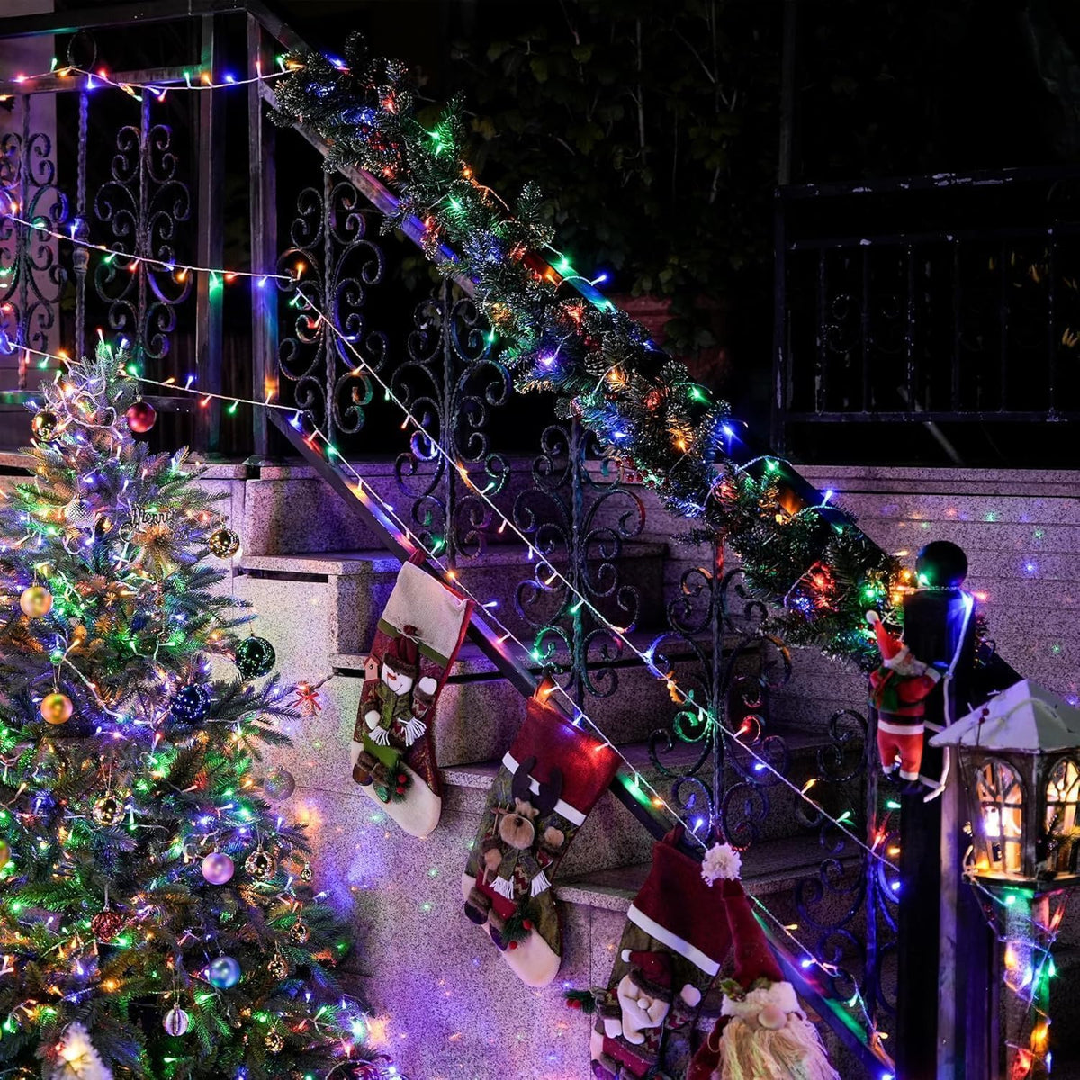 200 LED Christmas String Lights Outdoor Indoor, 66ft Connectable Stronger Clear Wire, Twinkle Fairy Lights Plug in with Remote for Christmas Tree, Bedroom, Classroom, Holiday Decorations(Multicolor)