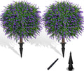 Chillchard 2 Pack UV Resistant Artificial Lavender Boxwood Plants Outdoor