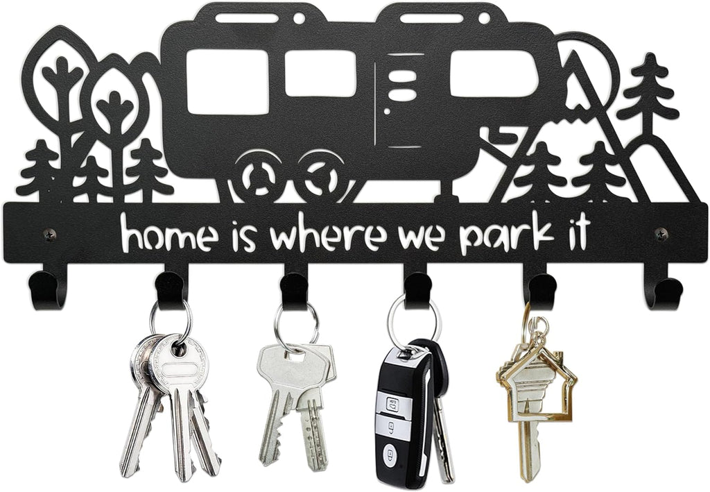 Metal Camper Key Holder, 11 inches Camper RV Decor Rack Hanger