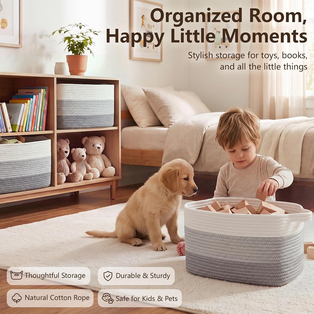 OIASKET Storage Basket for Organizing 3 Pack, Woven Baskets for Storage
