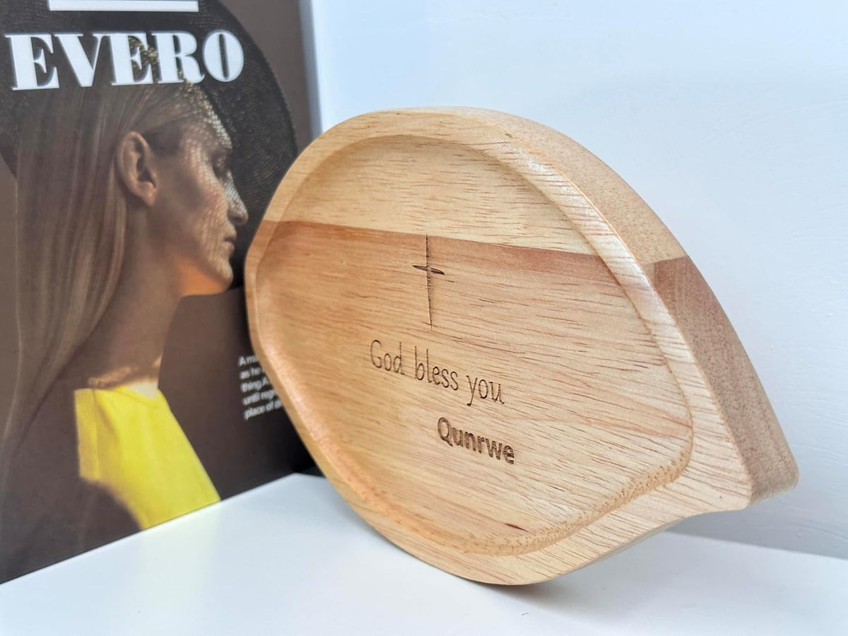 Prayer Bowl,Leaf-shape Wooden Blessing Bowl for Devotions Spiritual Growth