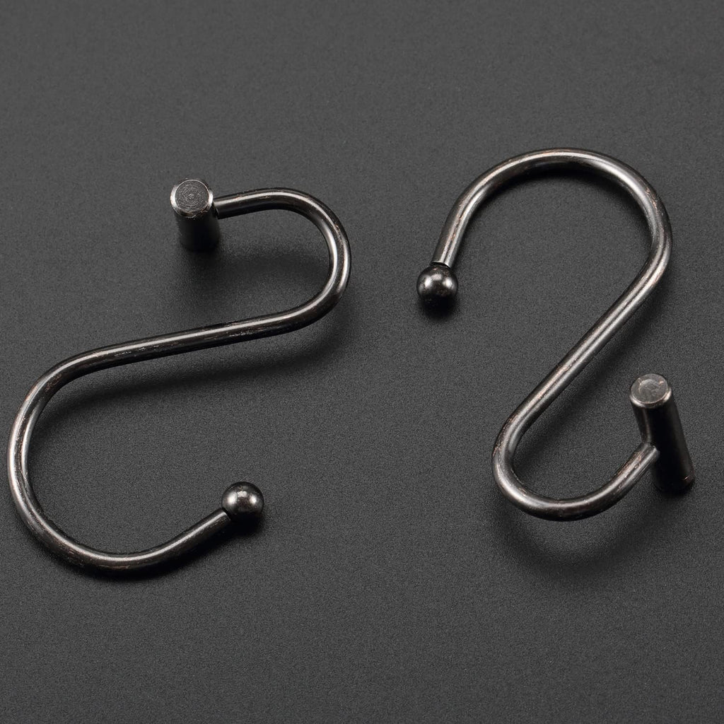 Bronze Shower Curtain Hooks, Rust Proof Shower Curtain Rings for Bathroom, CHICTIE T-Bar Metal Decorative Shower Curtain Hooks Hangers for Shower Curtain Rod,Set of 12