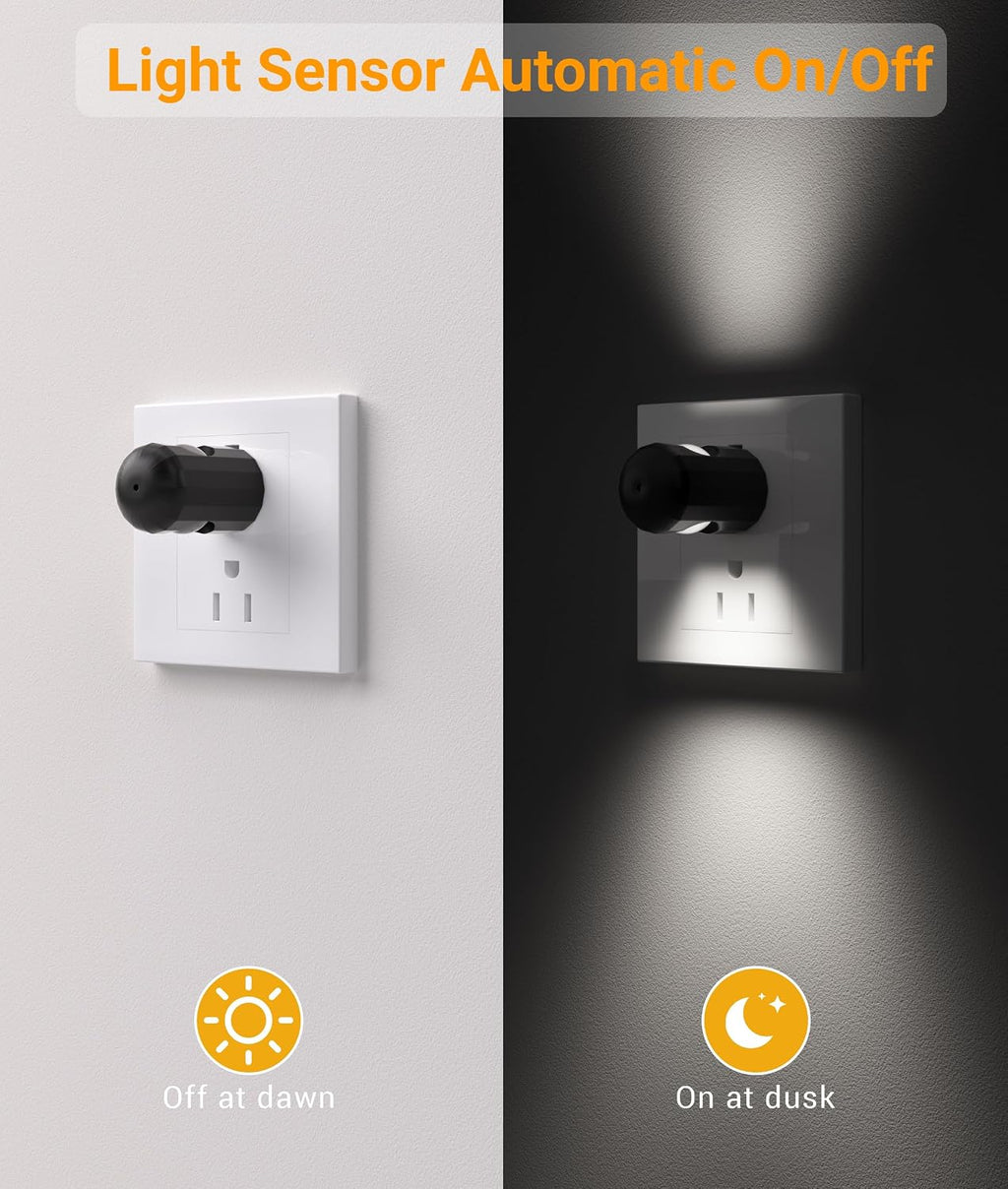 TSEXES 6 Pack LED Night Lights with Dusk to Dawn Sensor,5000K Daylight