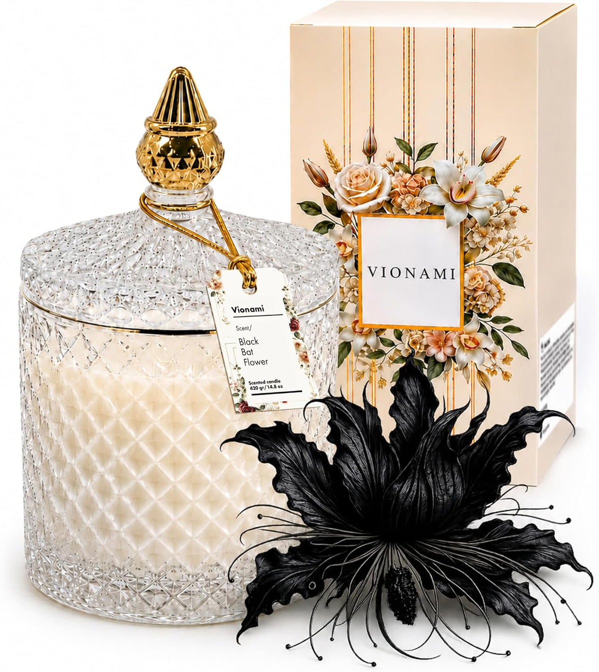 VIONAMI Black Bat Rare Flower Fragrance Luxury Scented Candle Gift