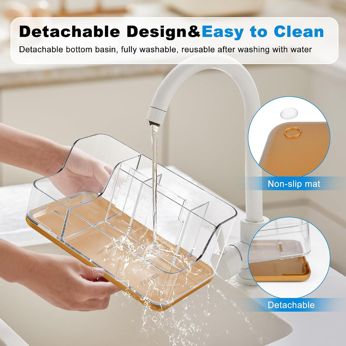 Gold Vanity Bathroom Countertop Storage Rack Lipstick & Makeup Brush Organizer Skincare Storage Box for Vanity Ideal for Bathroom, Living Room, and Kitchen Organization