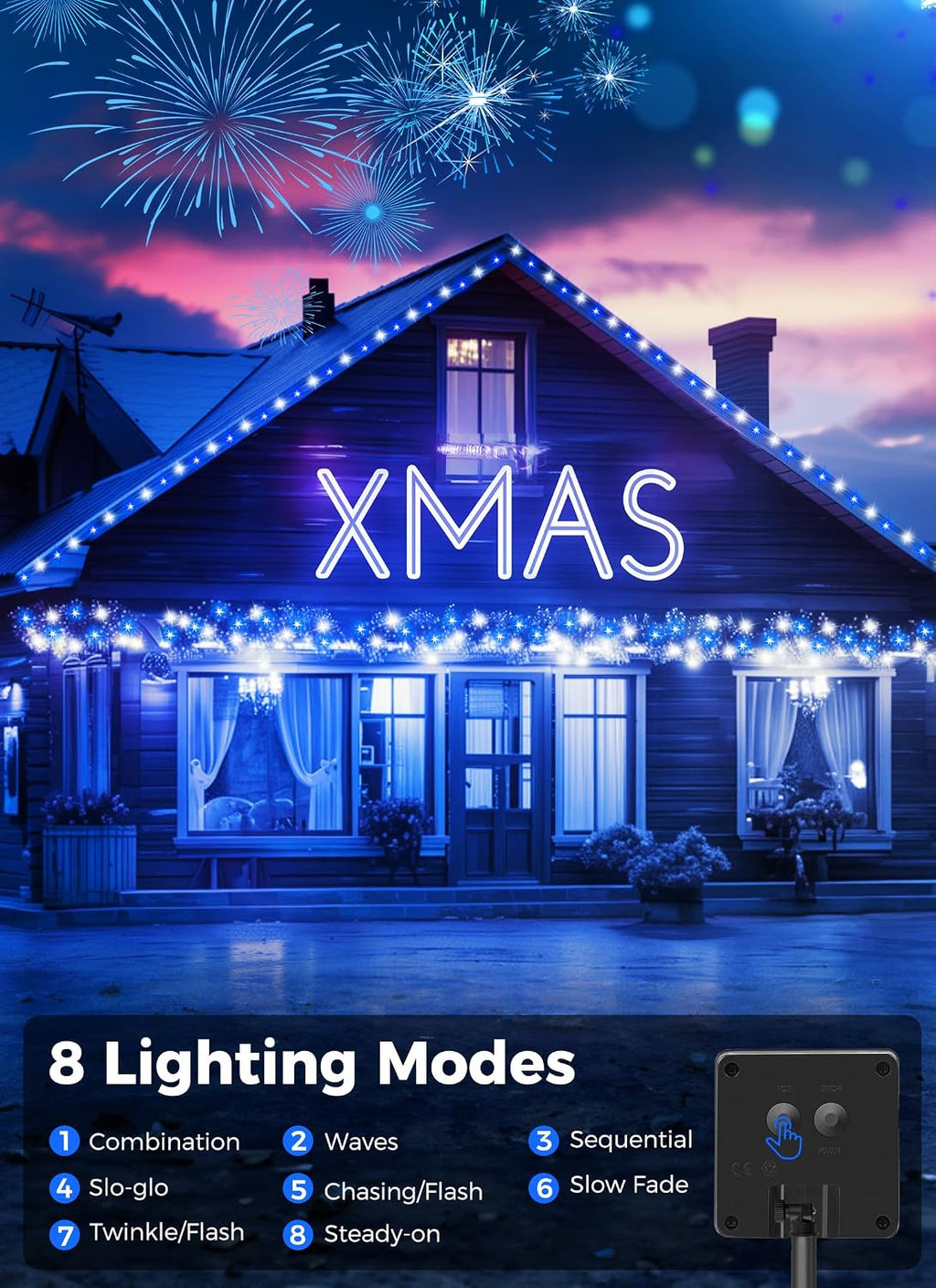 Minetom Solar Christmas Lights Outdoor Waterproof,4Pack Total 160FT 400 LED