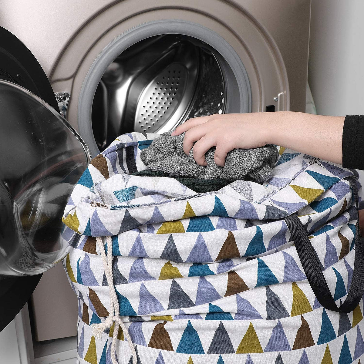 SWISSELITE Laundry Bag with Handle and Drawstring, Large Heavy Duty Laundry Bag, 28 x 40 Inches Travel Dirty Clothes Bag for Laundromat and Household