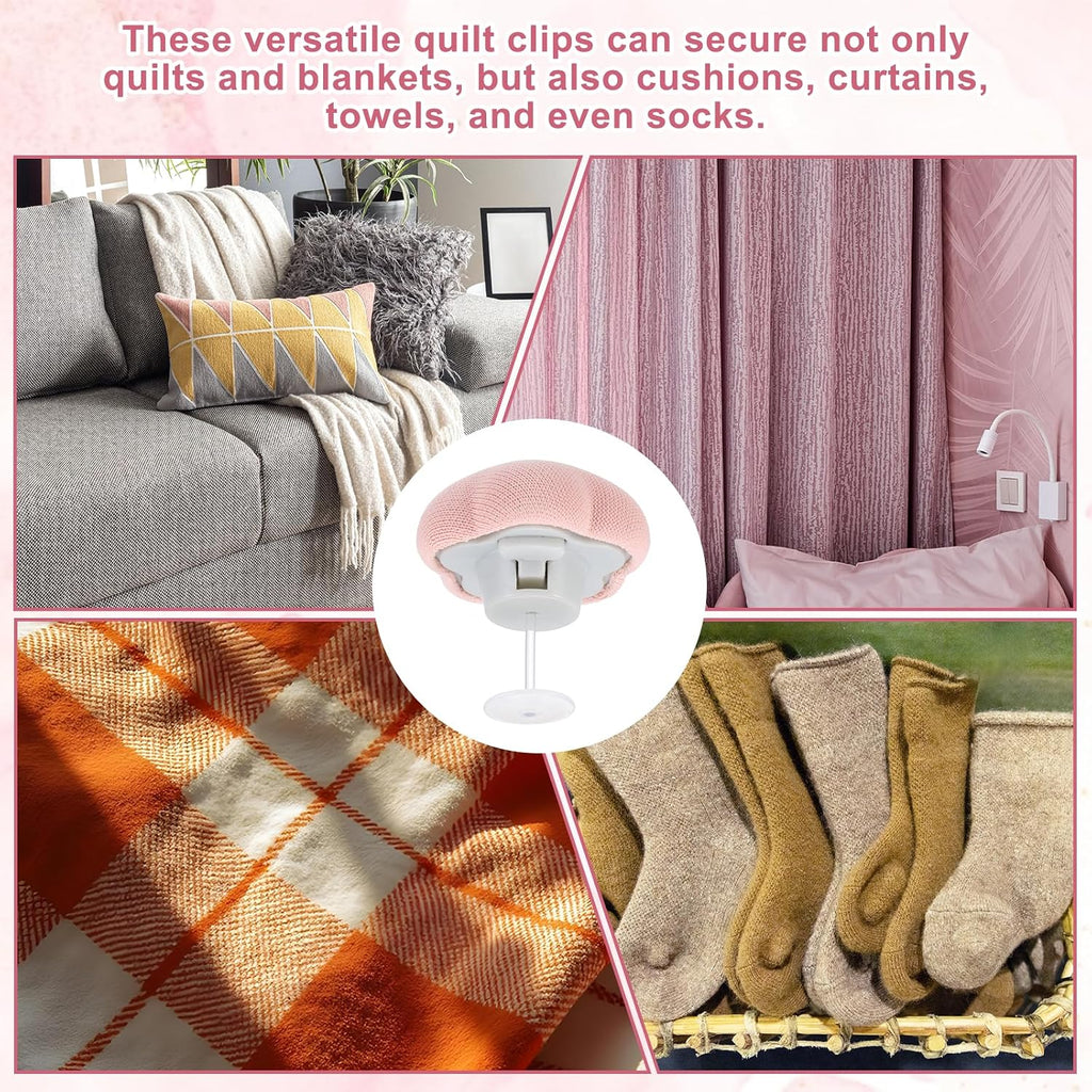 uxcell 6Pcs Duvet Pin Duvet Clips,Flower Shape Quilt Cover Clip,Pink