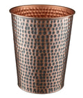 Monarch Abode Metal Bathroom Trash Can – Waste Basket for Bedroom, Office Desk, & Dorm, Hand Hammered, Durable Decorative Antique Copper Small Trash Can Bathroom Garbage Bin Wastebasket