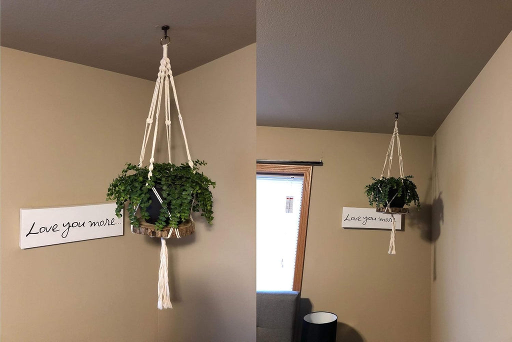 Macrame Plant Hanger Basket Liners Cotton Rope 40 inch 4 Legs, Elegant for Home Garden, Patio and Office, Indoor & Outdoor Decoration (2 Packs)