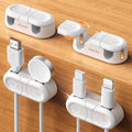 Chfeila 4Pack Magnetic Cable Clips, Dual Slot Cable Holder Clips, White