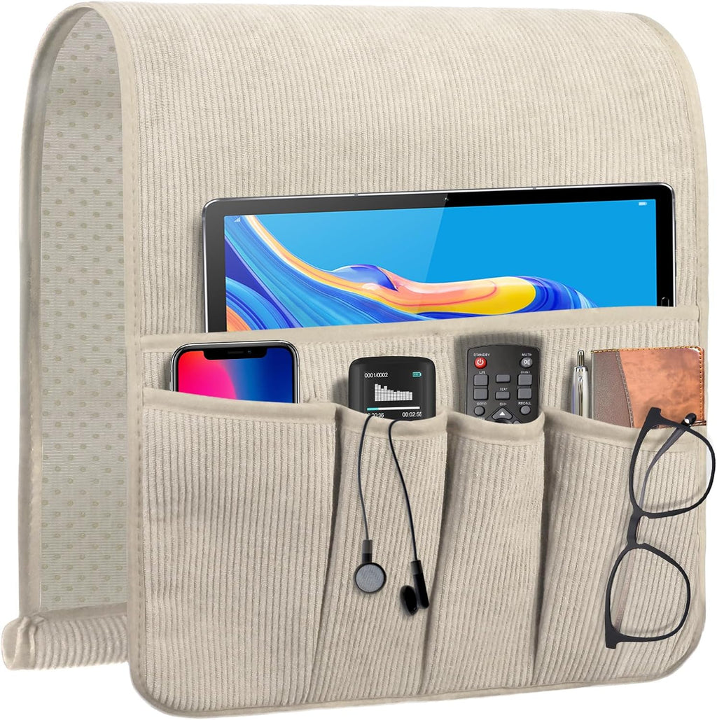 Remote Control Holder, Anti Slip Armchair Caddy Couch Caddy with 5 Pockets