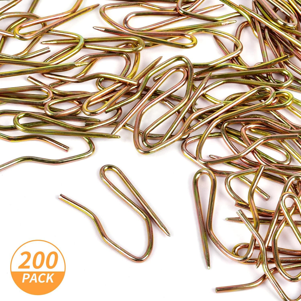 Metal Curtain Hooks, 200pcs Drapery Pins Stainless Steel Pin-on Hooks for Window Shower Door Curtain, Bronze