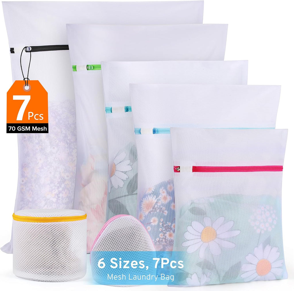 7Pcs Mesh Laundry Bags for Delicates, lingerie bags for washing delicates
