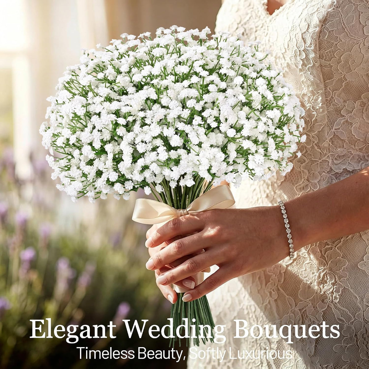 Elyum Babys Breath Artificial Flowers, 25 Pcs Baby Breath Flowers Fake Bulk