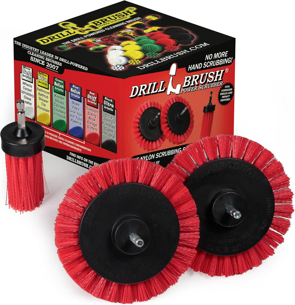 Drillbrush Hard Bristle Cleaning Brush for Crevices and Gaps - Outdoor