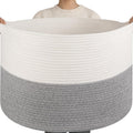 OIAHOMY 115L Extra Large Blanket Basket Living Room Laundry Basket Grey